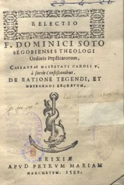 C.34.1.24 – RELECTIO. F. DOMINICI SOTO. 1583